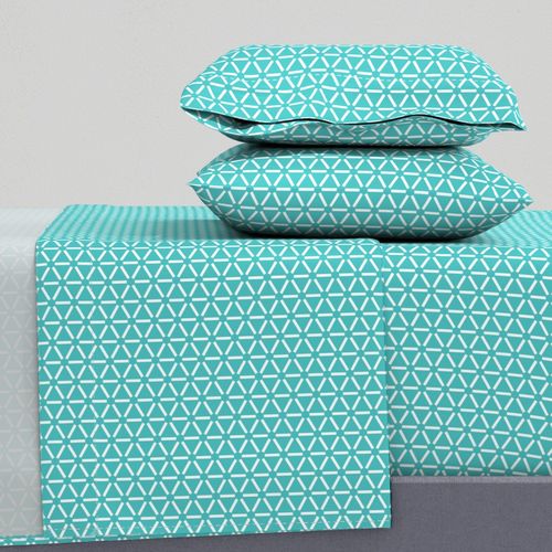 beach umbrella hexagon geometric teal white normal scale