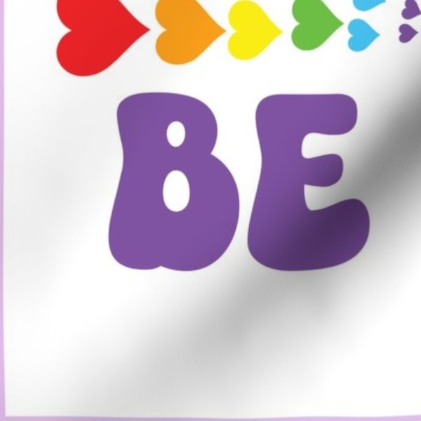 Be You Square Panel 18x18 Rainbow Pride Hearts