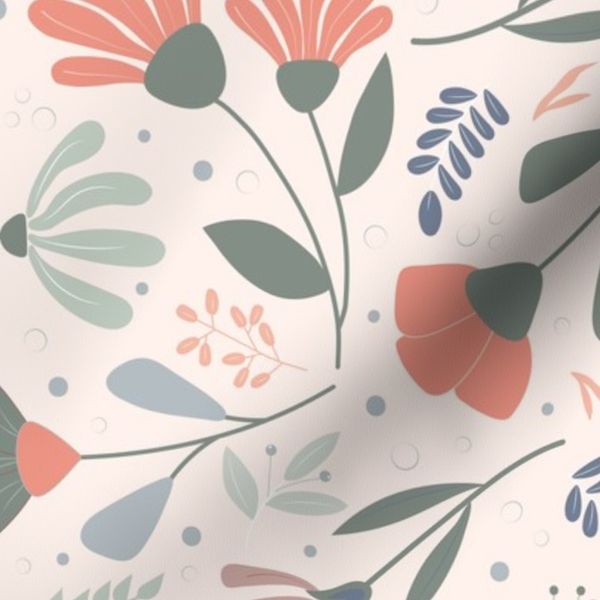 (M) Meadow Serenity Florals Flowers Garden Blue Nova Nature