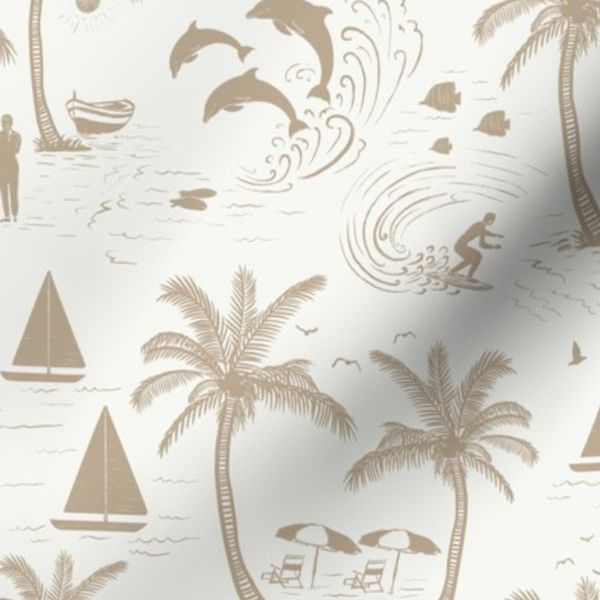 Serene coastal living toile de jouy design