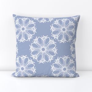 Pointy Flower White And Light Blue