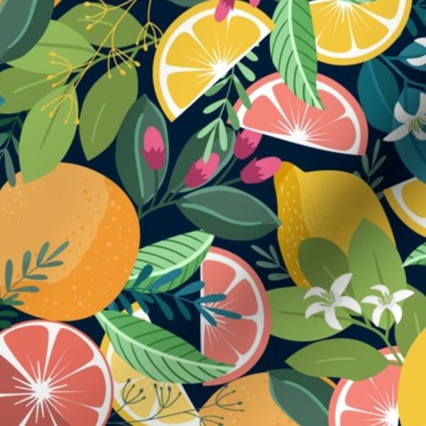 medium navy summer fruit lemon orange and grapefruit color burst