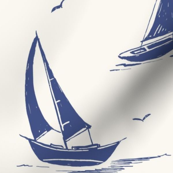 Race Day Extra Large Cream-Deep Ultramarine Blue