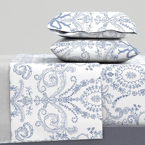 French chateau Large blue and white