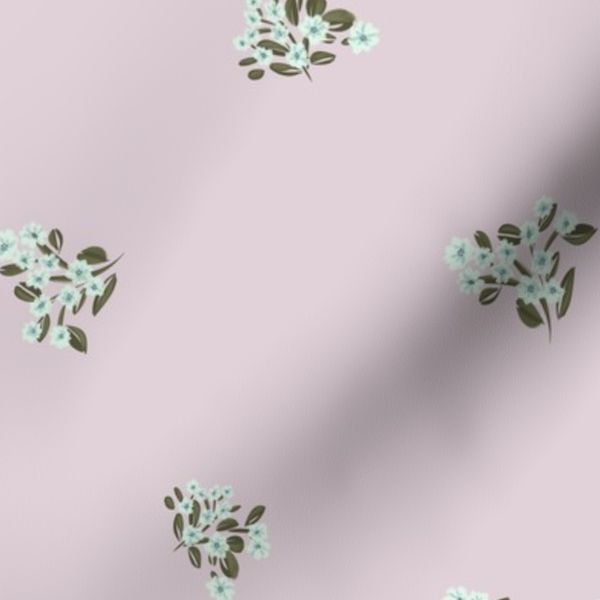 (s) Breezy Blue Blossoms - Mini wild flowers in blush Pink Mauve backdrop