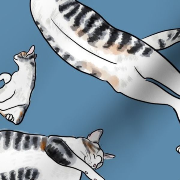 Realistic grey tabby cat sleeping sitting