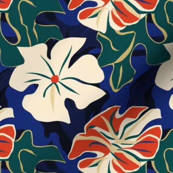 hawaiian tropical flower pattern
