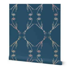 Daffodil in multi on blue background