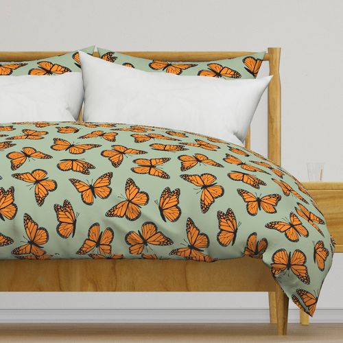 Monarch butterflies - sage - C24