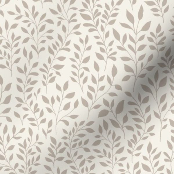 Botanical Minimalism Small Scale Warm Cream Beige Tan multidirectional