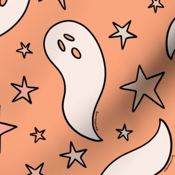 Pastel Ghost Print in Peach