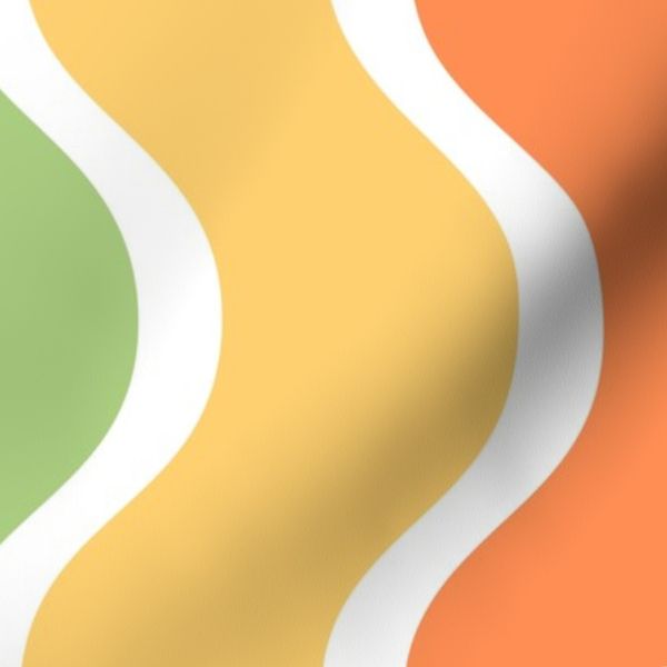 Colorful Wavy Rainbow Ribbon Stripes - (LARGE)