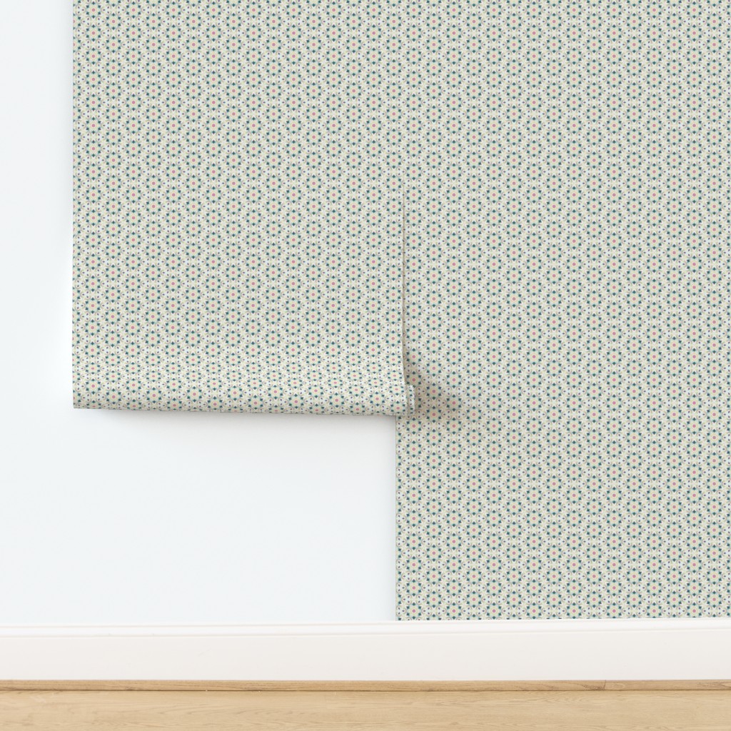 Wall with a full roll and a half roll of Peel and Stick wallpaper applied