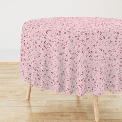 Hearts and Botanical Bits in Pinks on Blush - Medium