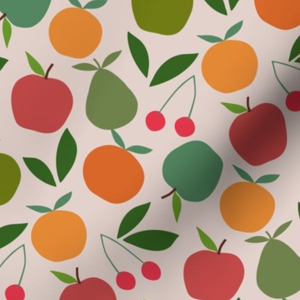 Fruits apples pears oranges and cherries