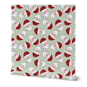 Vintage santa fifties freehand sketched santa claus Christmas ruby red on