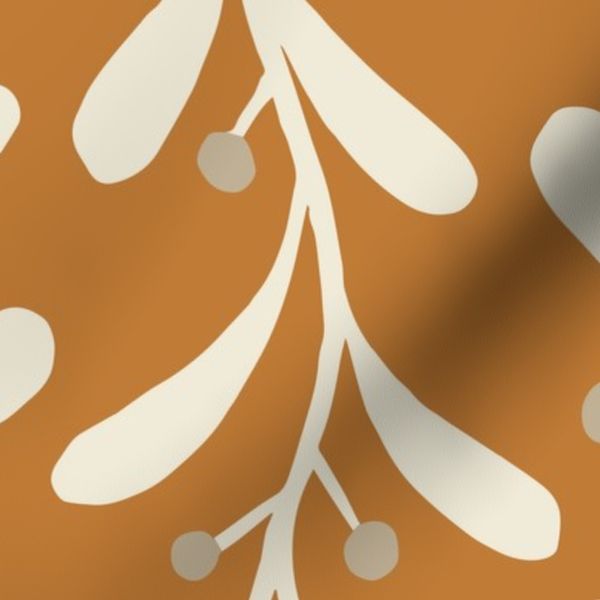 Vine Berries on Ocher Background 12in