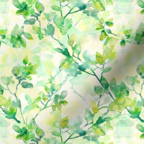 Verdant Watercolor Foliage