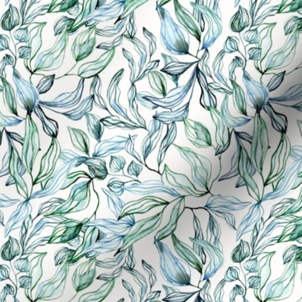 Leaves watercolor pattern