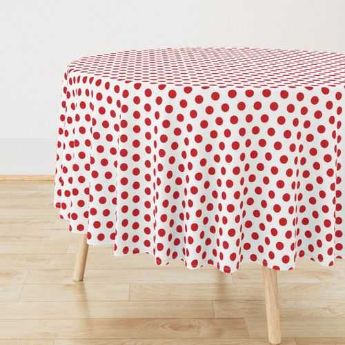 Classic Red Polka Dots in Pantone 1795C