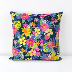 Maximalist Tropical Jungle Bright Summer Hawaiian Floral with monstera