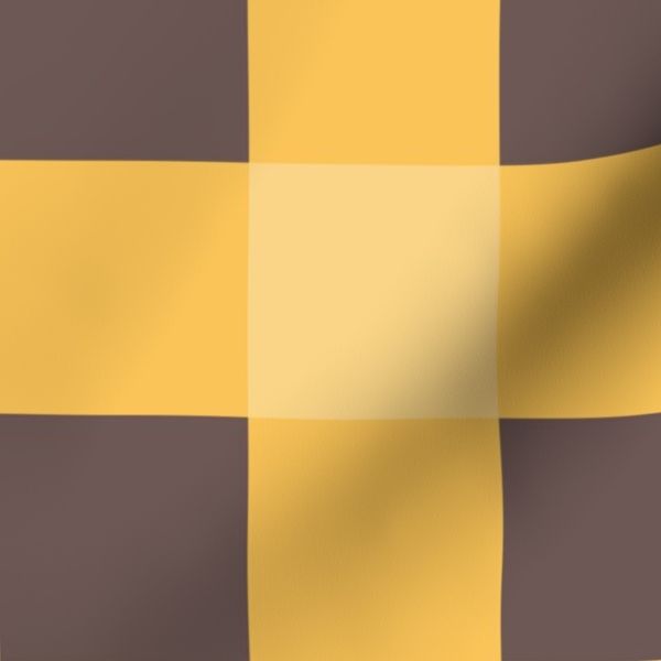 Kitschy retro vintage 1950s vanilla yellow gingham checked XL jumbo