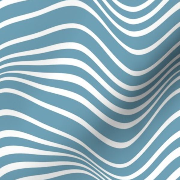 Light blue and white irregular striped wavy pattern.