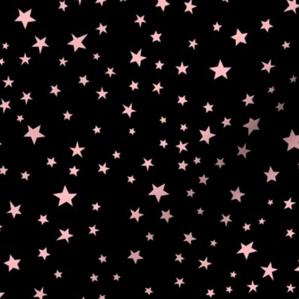 Scattered pink Halloween stars on black