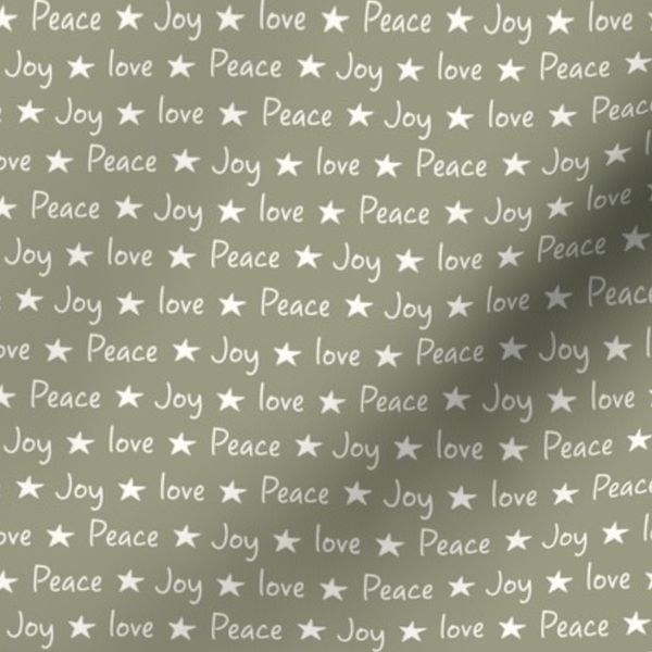 Love joy peace stars typography sage