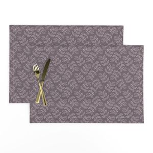 Vintage Modern Ink Leaves in Plum and Dusty Purple