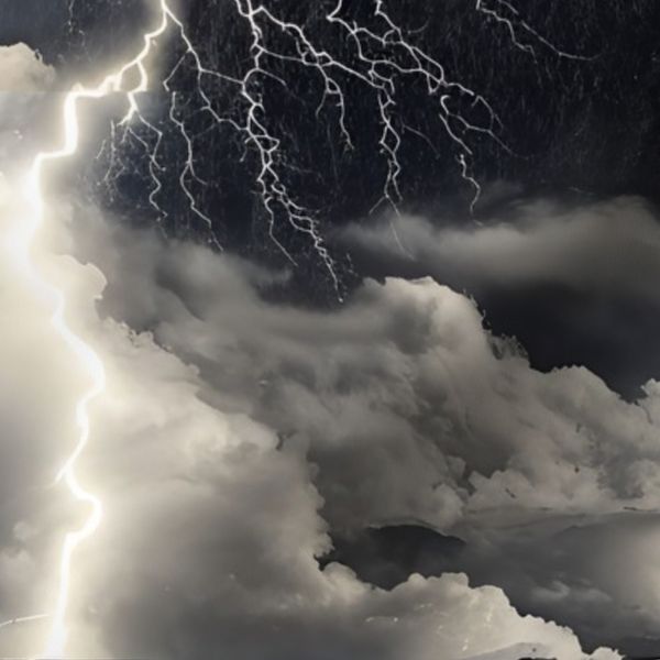 Lightning Storm in Black and White