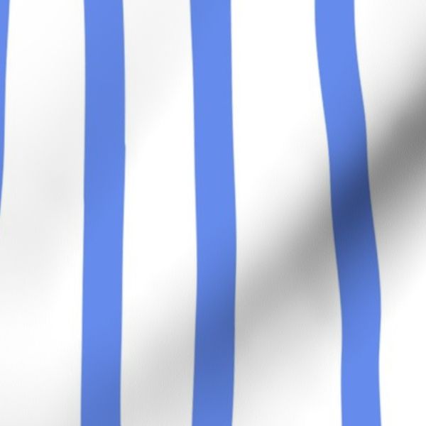 Uneven Pin Stripes Blue White Vertical