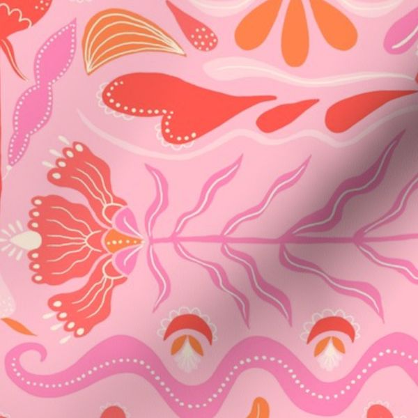 Bold Ornamental Botanical Pink