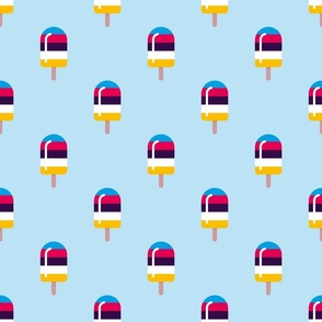 Polyamory Pride Blue Popsicles Pattern LGBTQIA Pride Month 2024 Poly