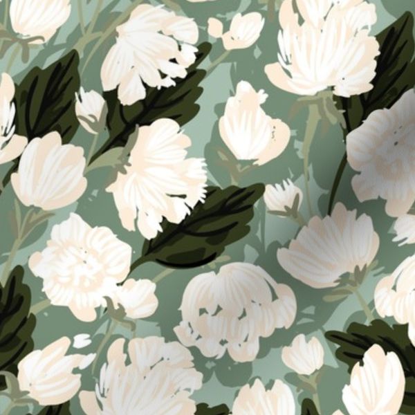Snowbelles mint green cream off white forest green and black / Big scale