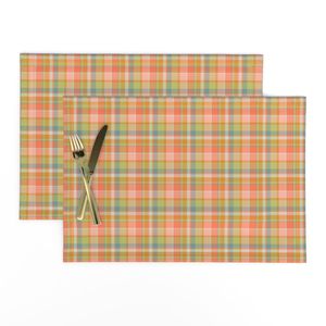 Coral Green and Blue Colorful Preppy Plaid - Small