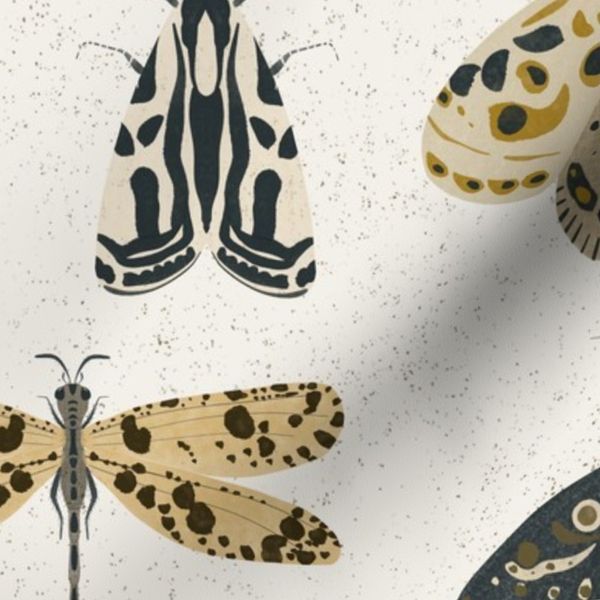 Flying machines (large halfdrop) Whimsical winged insects for this bold