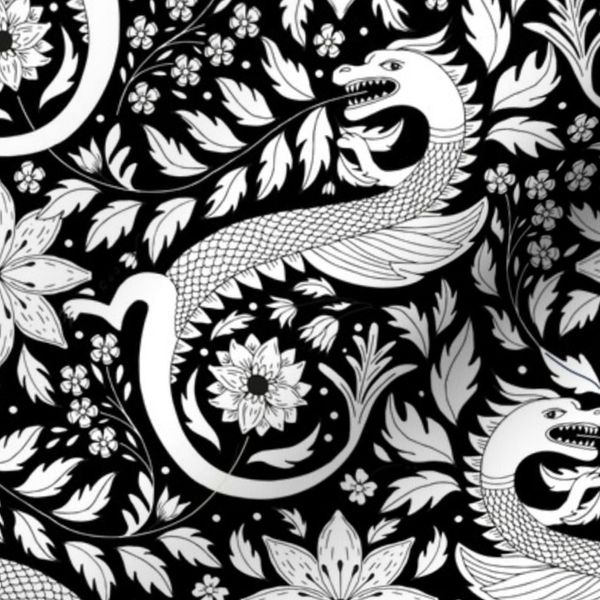 Chinese zodiac sign Dragon - black and white or gold
