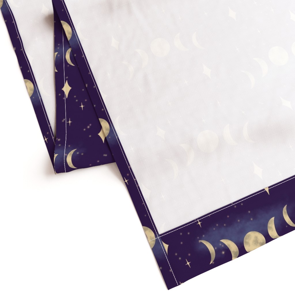 Gently folded Curtain panel laying on a white background showing the unprinted back and large bottom hem