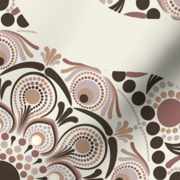 24 Warm Neutrals Espresso Martini Dot Mandala Retro Ogee - Large