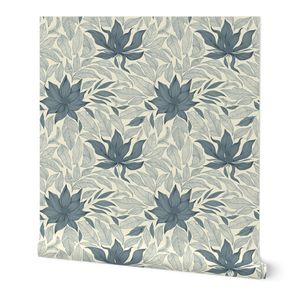 Mozart Blue Magnolias Over Cream Medium