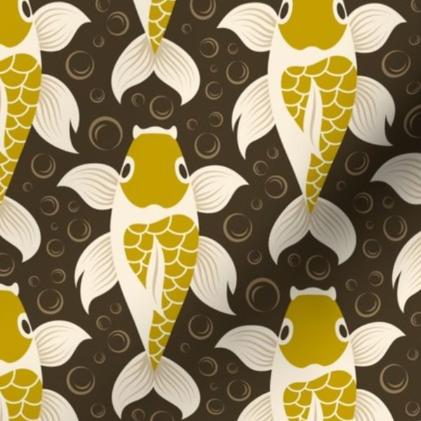 3181 D Medium - koi fish mustard