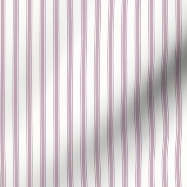 Ticking Stripe Light Plum & White Thin Stripe Purple Pillow Ticking