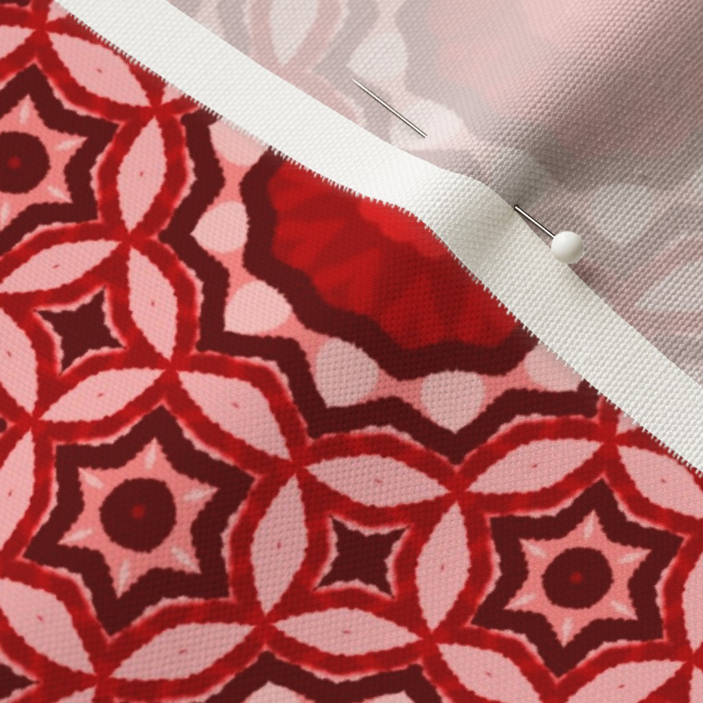 Close up of Linen Cotton Canvas fabric with a sewing pin