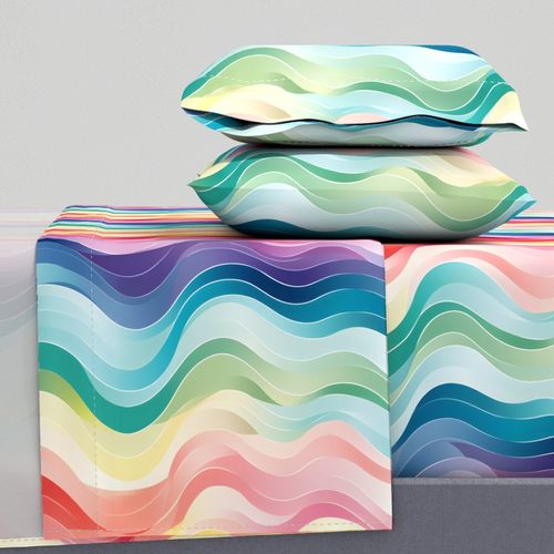Bigger Wavy Vertical Rainbow Stripes