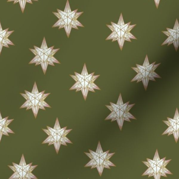 (S) Moravian Star on Green