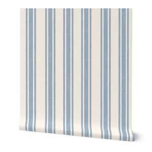 Beach Towel - ivory and dusty blue stripe