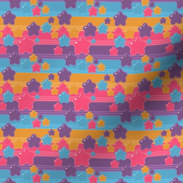 Rainbow Brite Girl Stripe Bubble Stars Small