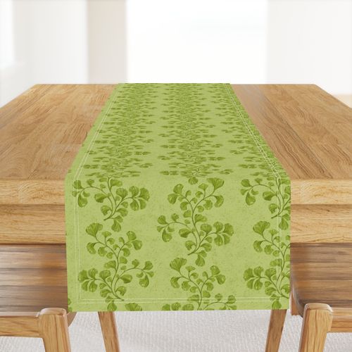 12 Maidenhair Fern Botanical Stripes Olive Green on Textured Olivine