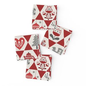 (L) Scandinavian patchwork cozy christmas hexagons (large)